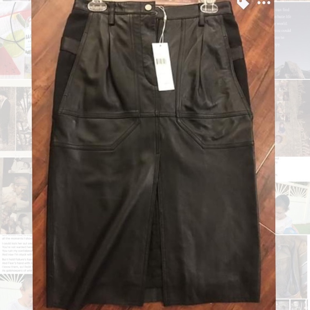BCBG LEATHER SKIRT